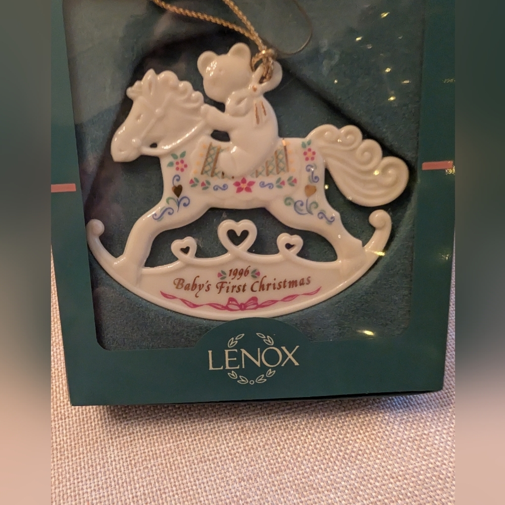 Lenox 1996 Baby's First Christmas Rocking Horse Ornament